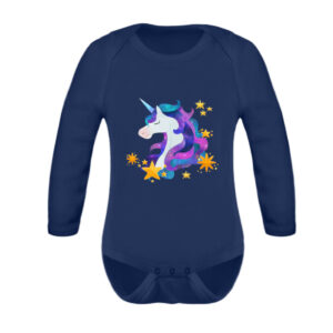 BABY STRAMPLER LANGARM Einhorn - Baby Body Langarm-7059